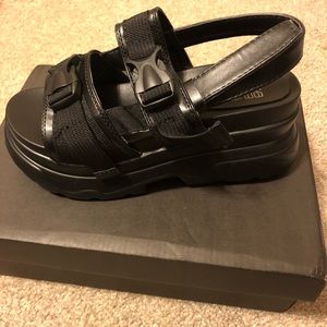 Basso Black Platform Sandals size 6